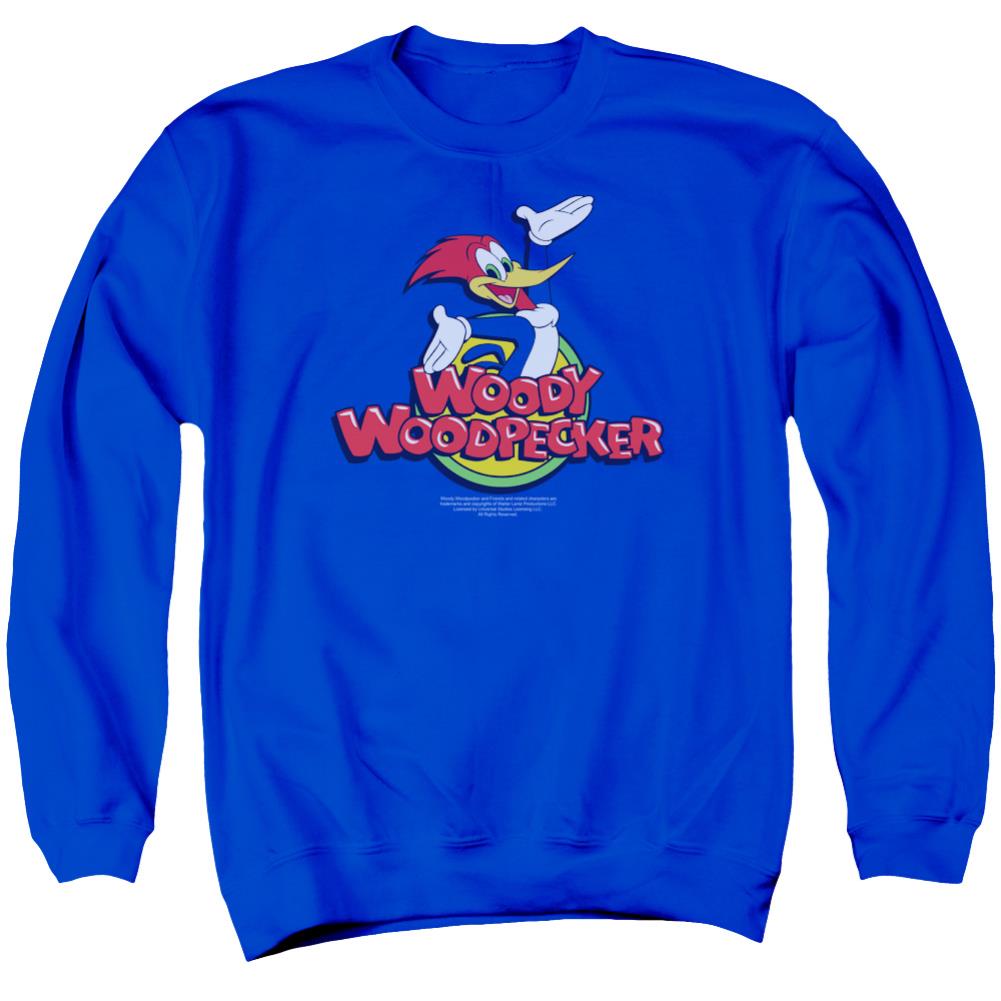 Woody Woodpecker Woody Men's Crewneck 50 50 Poly Long-Sleeve T-Shirt