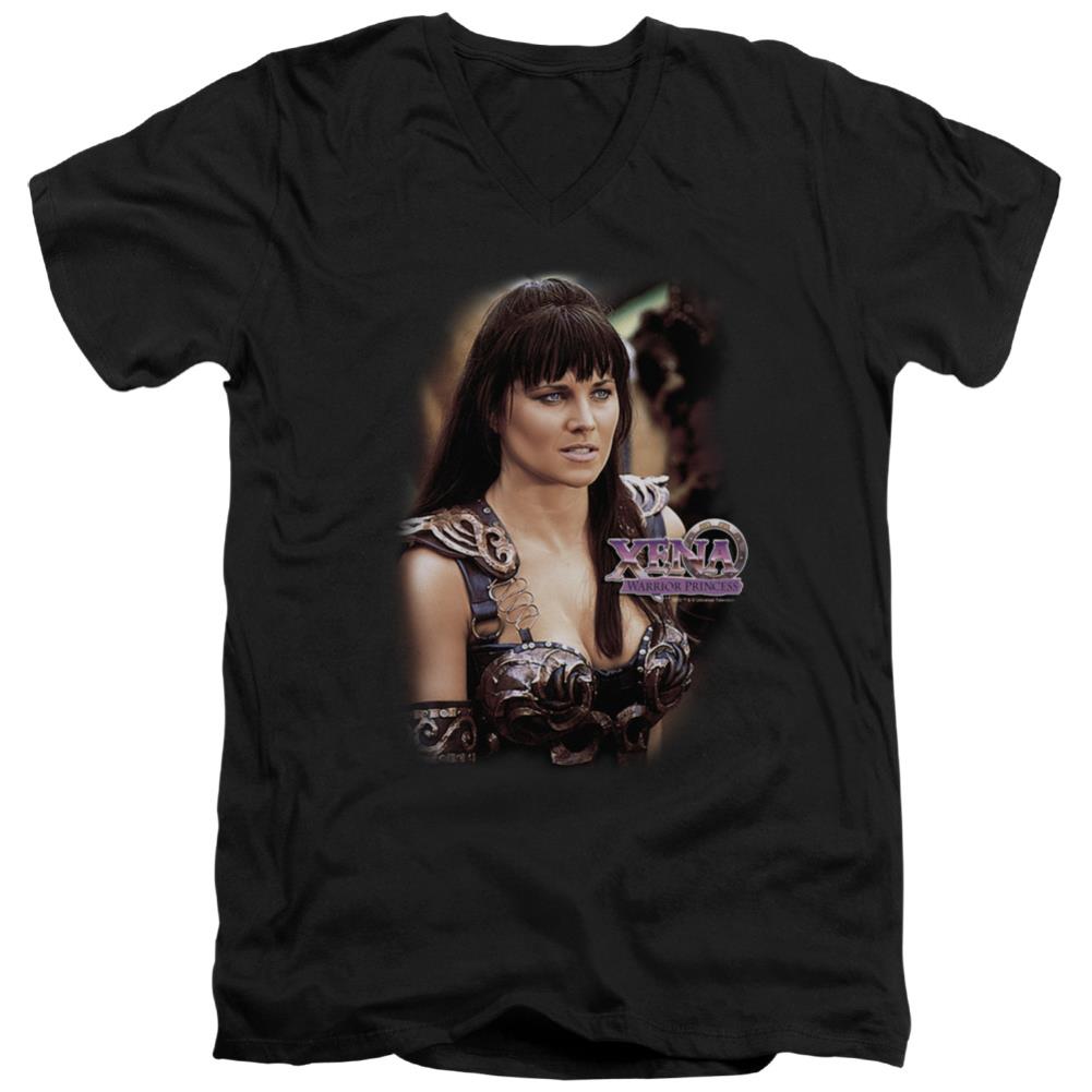 Xena Warrior Princess Warrior Princess Men's 30/1 Cotton Slim V-Neck T-Shirt