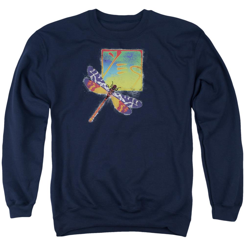 Yes Dragonfly Men's Crewneck 50 50 Poly Long-Sleeve T-Shirt