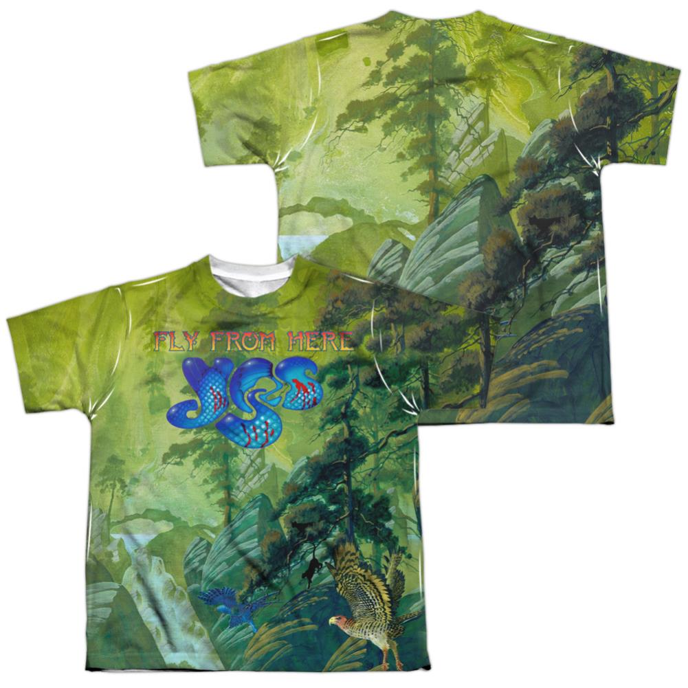 Yes Fly From Here (Front/Back Print) Youth Regular Fit Poly Short-Sleeve T-Shirt