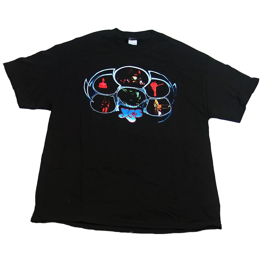 Yes Men's Live 2004 Band Bubbles Black T-Shirt