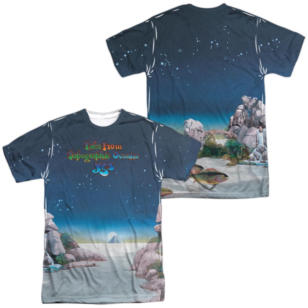 Yes Topographic Oceans (Front/Back Print) Men's Regular Fit Polyester Short-Sleeve T-Shirt