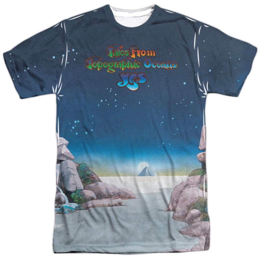 Yes Topographic Oceans Men's Regular Fit Polyester Short-Sleeve T-Shirt