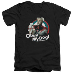 Zoolander Obey My Dog Men's 30/1 Cotton Slim V-Neck T-Shirt